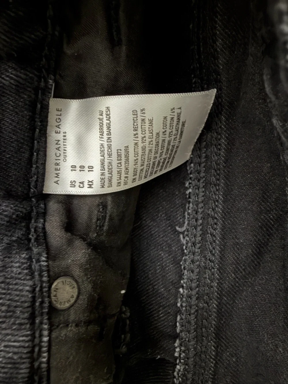 American Eagle Outfitters Washed Black Distressed Denim Jean Shorts - Picture 4 of 4
